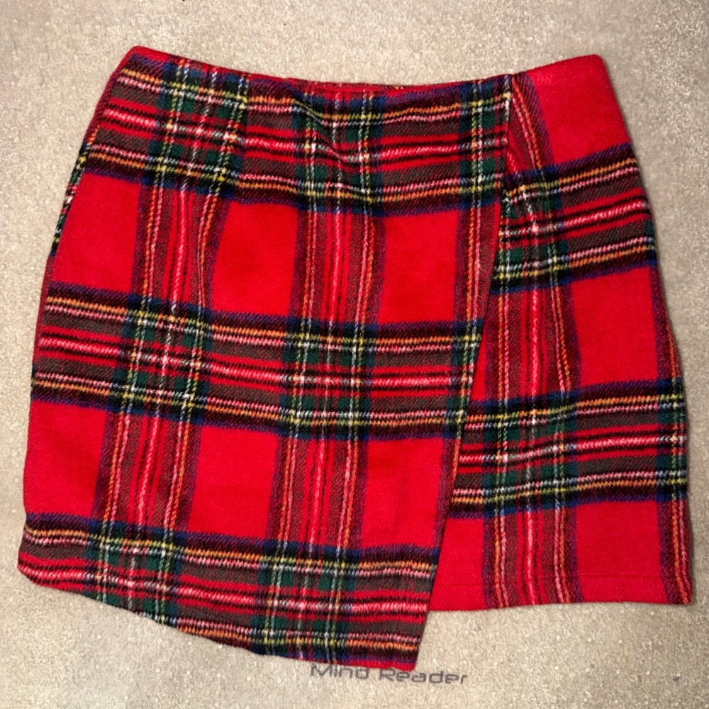 SHEIN Red Tartan Mini Skirt